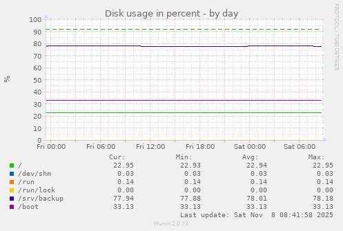 Disk usage in percent