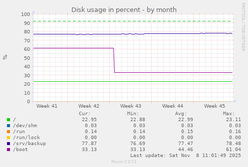 Disk usage in percent