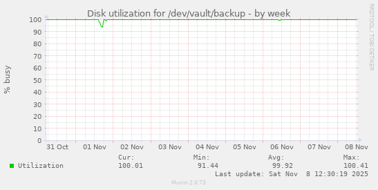 Disk utilization for /dev/vault/backup