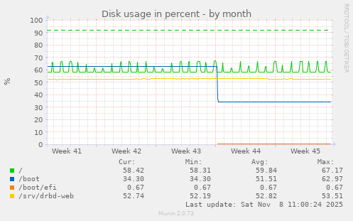 Disk usage in percent