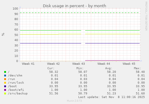 Disk usage in percent
