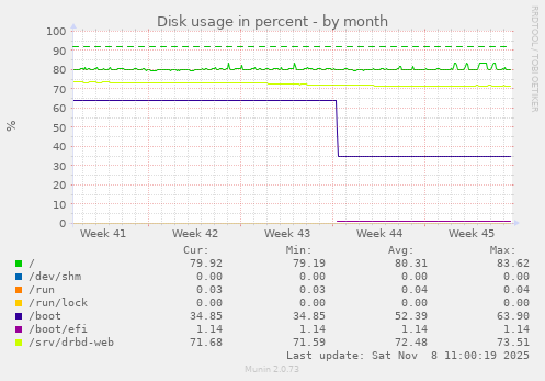 Disk usage in percent