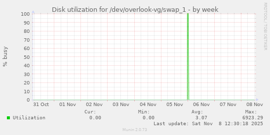 Disk utilization for /dev/overlook-vg/swap_1